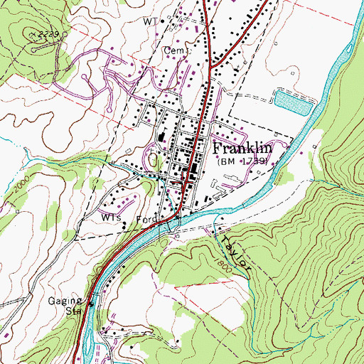 Topographic Map of Pendleton County Courthouse, WV