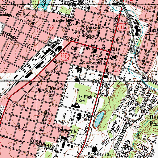 Topographic Map of Berkeley County Sheriff's Office, WV