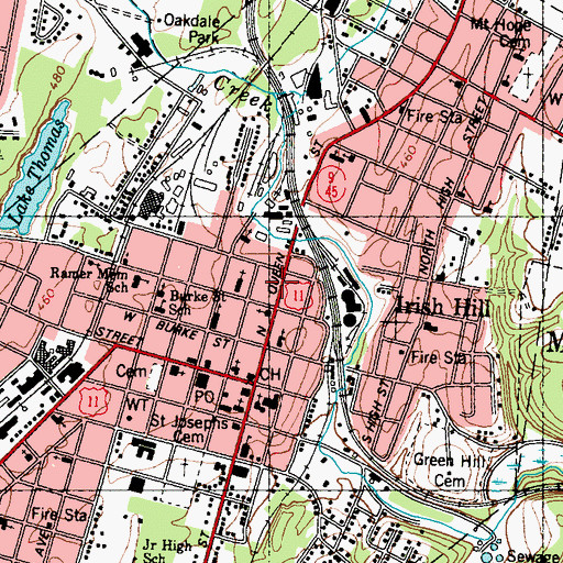 Topographic Map of Martinsburg Police Department, WV