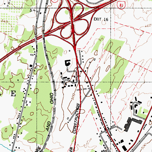 Topographic Map of West Virginia State Police Troop 2 - Martinsburg Detachment, WV