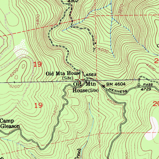 Topographic Map of Old Mountain House, CA
