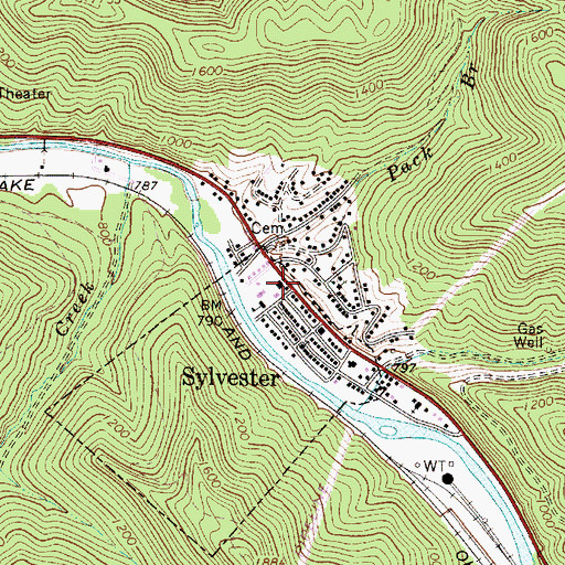 Topographic Map of Sylvester Police Department, WV