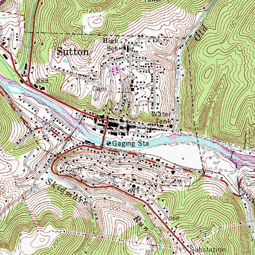 Topographic Map of Sutton Police Department, WV