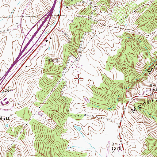 Topographic Map of West Virginia State Police Troop 3 - Sutton Detachment, WV