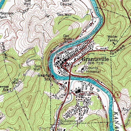 Topographic Map of Calhoun County Sheriff's Office, WV