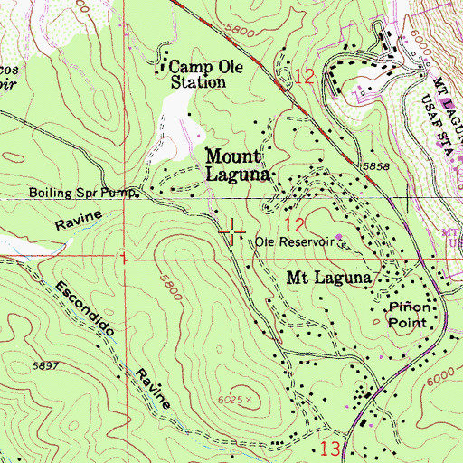 Topographic Map of Ole Reservoir, CA