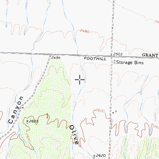 Topographic Map of Olive Canyon, CA