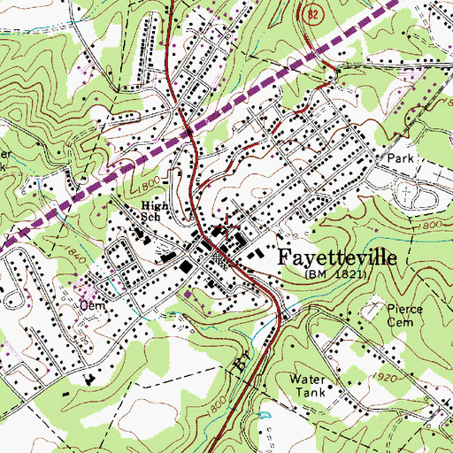 Topographic Map of Fayette County Sheriff's Office, WV