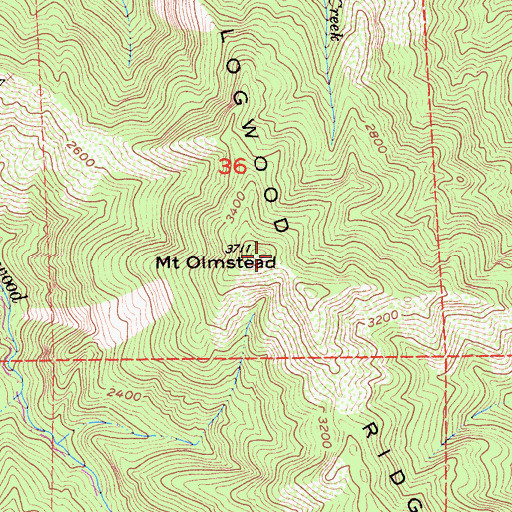 Topographic Map of Mount Olmstead, CA