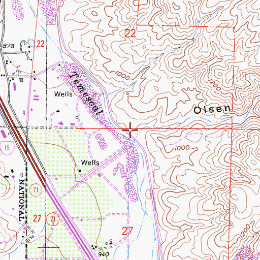 Topographic Map of Olsen Canyon, CA