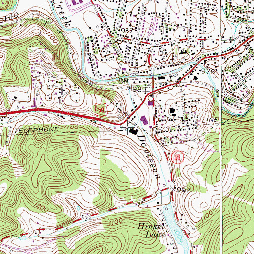 Topographic Map of Bridgeport Police Department, WV