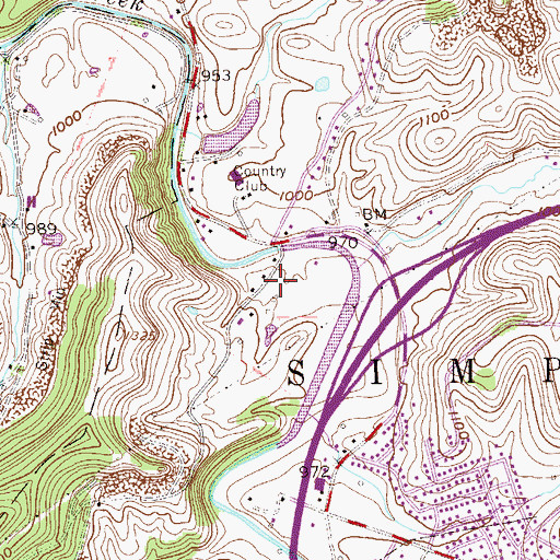 Topographic Map of West Virginia State Police Troop 1 - Bridgeport Detachment, WV