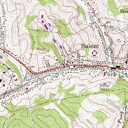 Topographic Map of Salem Police Department, WV
