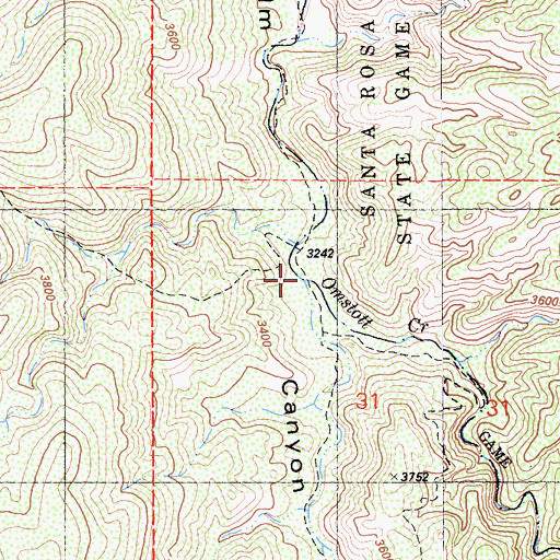 Topographic Map of Omstott Creek, CA
