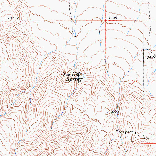 Topographic Map of One Hole Spring, CA