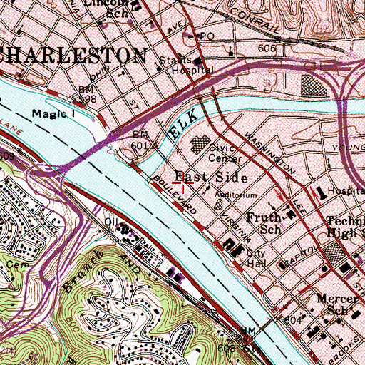 Topographic Map of Charleston Resident Agency, WV