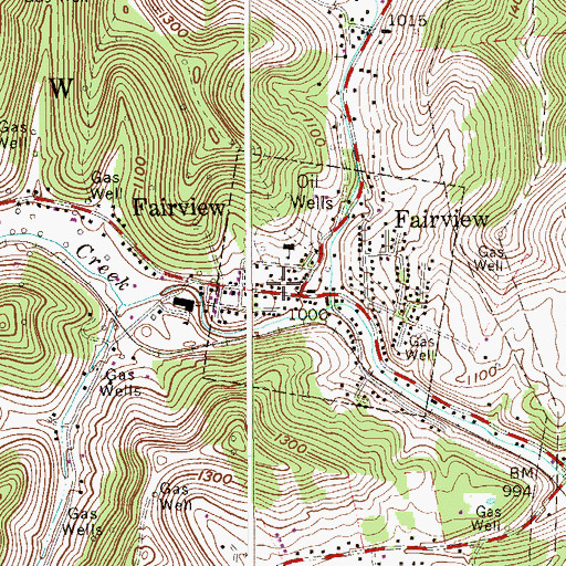 Topographic Map of Fairview Police Department, WV