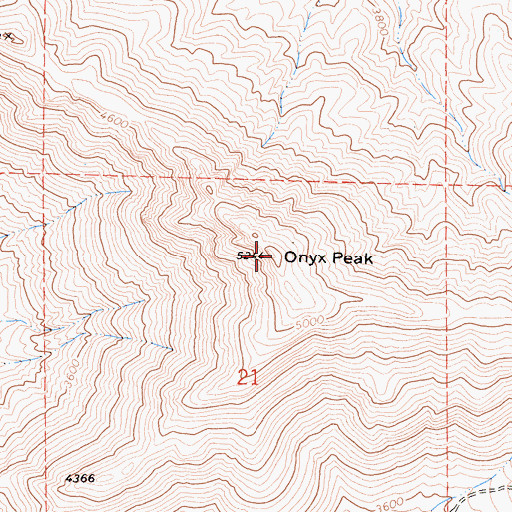 Topographic Map of Onyx Peak, CA