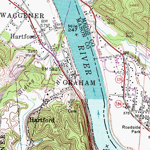 Topographic Map of Hartford City Police Department, WV