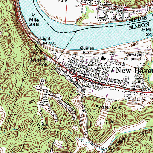 Topographic Map of New Haven Police Department, WV