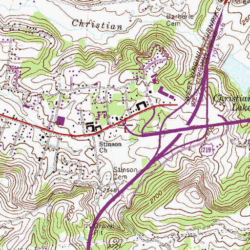 Topographic Map of West Virginia State Police Troop 6 - Princeton Detachment, WV