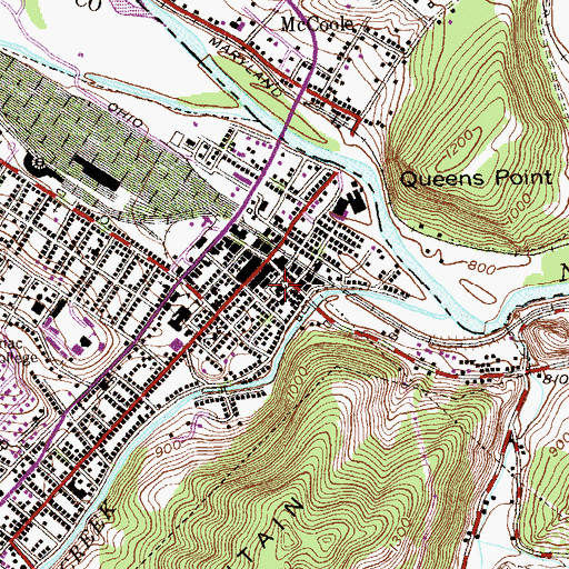 Topographic Map of Mineral County Sheriff's Office, WV