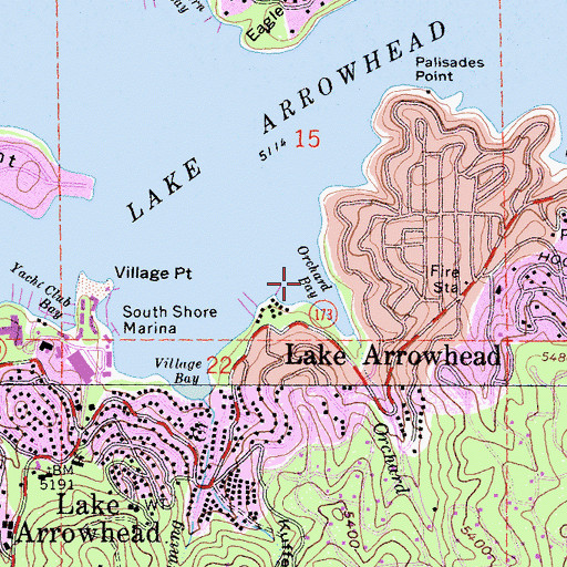 Topographic Map of Orchard Bay, CA