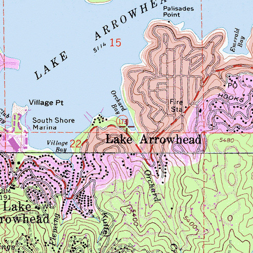 Topographic Map of Orchard Creek, CA