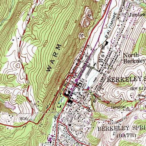 Topographic Map of Bath Police Department, WV