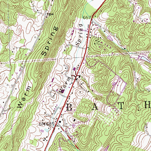Topographic Map of West Virginia State Police Troop 2 - Berkeley Springs Detachment, WV