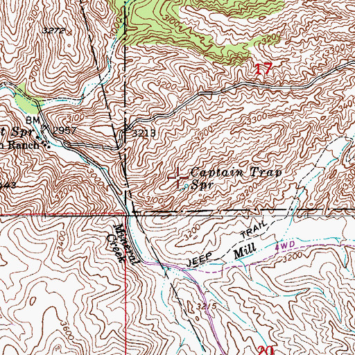Topographic Map of Captain Trap Spring, AZ