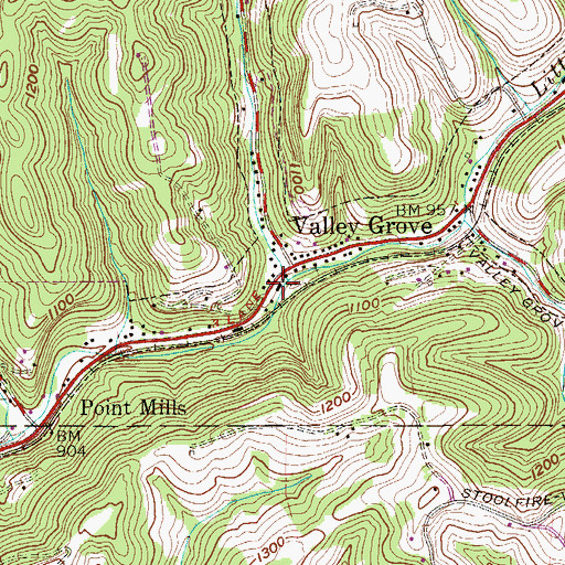 Topographic Map of Valley Grove Police Department, WV