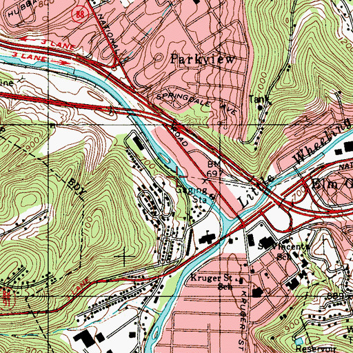 Topographic Map of Bethlehem Police Department, WV