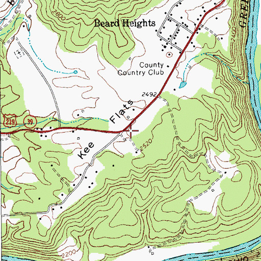 Topographic Map of West Virginia State Police Troop 3 - Marlinton Detachment, WV