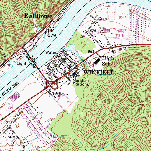 Topographic Map of Putnam County Sheriff's Office, WV