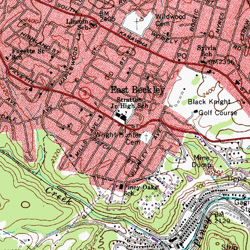 Topographic Map of Beckley Police Department - East Beckley Precinct, WV