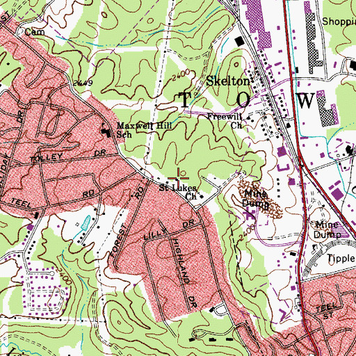 Topographic Map of Beckley Police Department - Maxwell Hill Precinct, WV