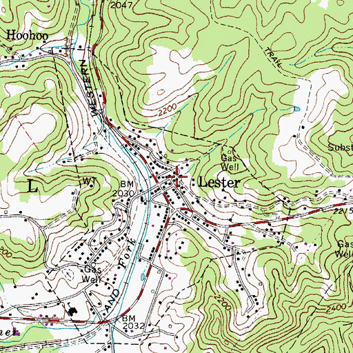 Topographic Map of Lester Police Department, WV