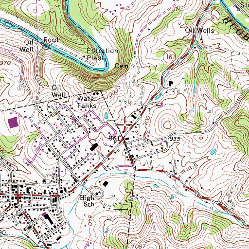 Topographic Map of Harrisville Police Department, WV
