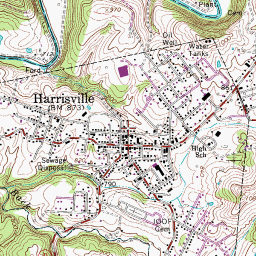 Topographic Map of Ritchie County Sheriff's Office, WV