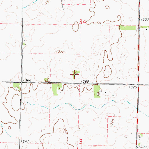 Topographic Map of Frederick Farm, IA