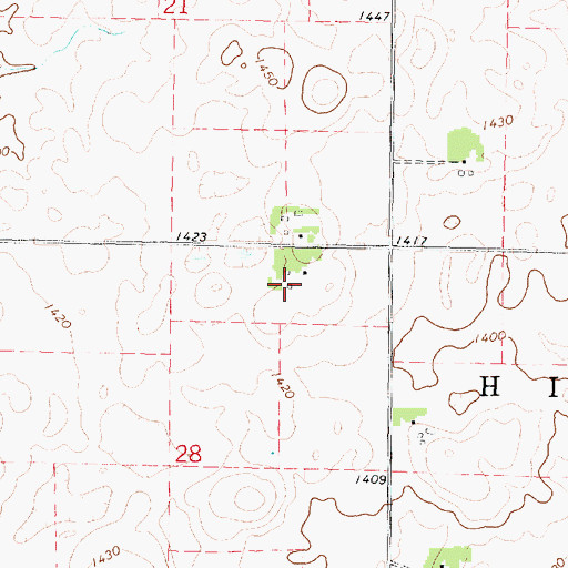 Topographic Map of Rockhill Farms, IA