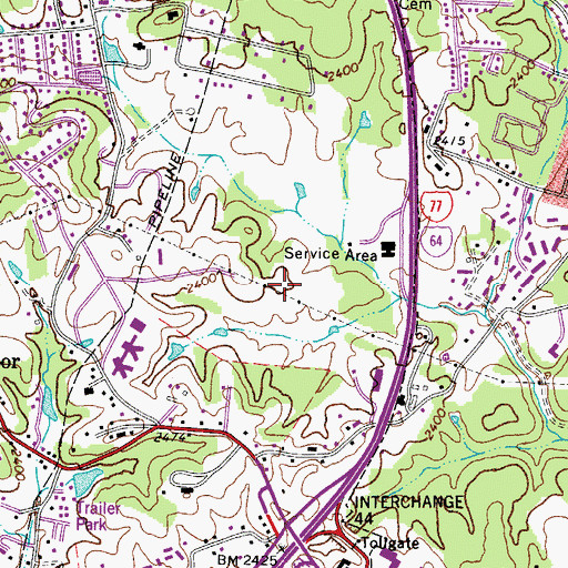 Topographic Map of Tamarack the Best of West Virginia, WV