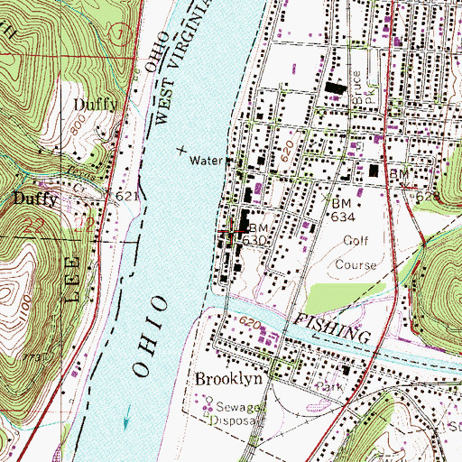 Topographic Map of Wetzel County Sheriff's Office, WV