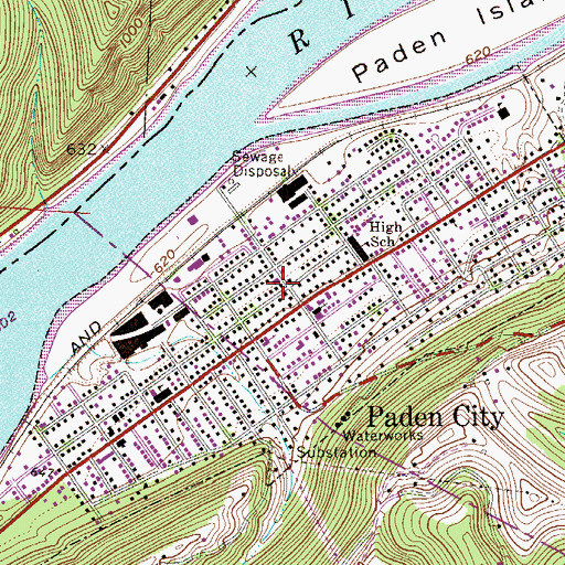 Topographic Map of Paden City Police Department, WV