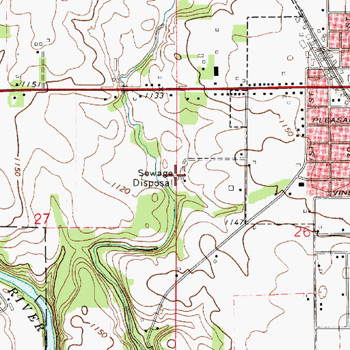 Topographic Map of Osage Wastewater Treatment Plant, IA