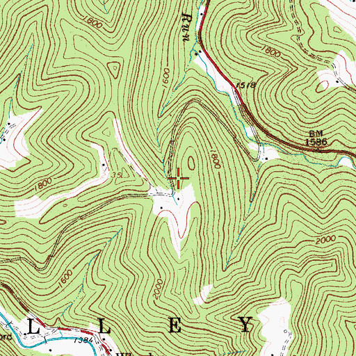 Topographic Map of Alexander Anderson Cemetery, WV