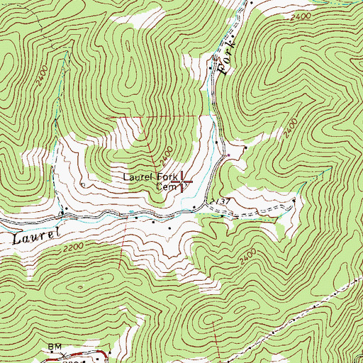 Topographic Map of Allen Cogar Cemetery, WV