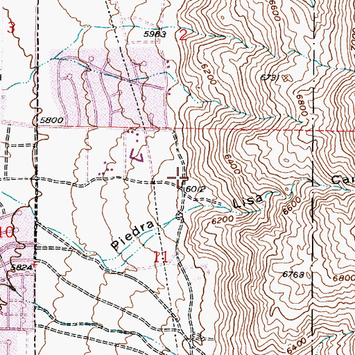 Topographic Map of Piedra Lisa Canyon Trailhead, NM
