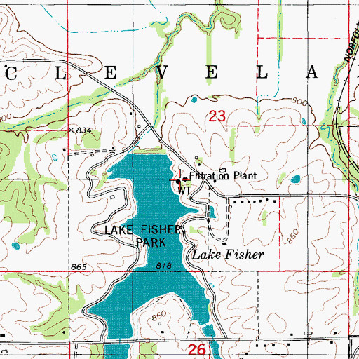 Topographic Map of Bloomfield Water Plant, IA